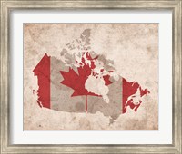 Map with Flag Overlay Canada Fine Art Print