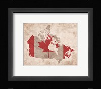 Map with Flag Overlay Canada Fine Art Print