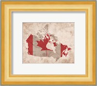 Map with Flag Overlay Canada Fine Art Print