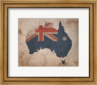 Map with Flag Overlay Australia Fine Art Print