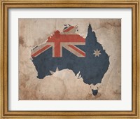Map with Flag Overlay Australia Fine Art Print