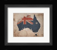 Map with Flag Overlay Australia Fine Art Print