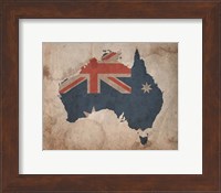 Map with Flag Overlay Australia Fine Art Print