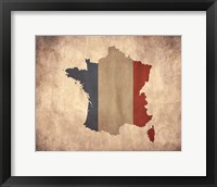 Map with Flag Overlay France Fine Art Print