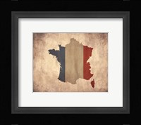 Map with Flag Overlay France Fine Art Print