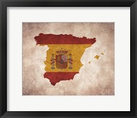 Map with Flag Overlay Spain Fine Art Print