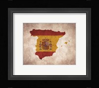 Map with Flag Overlay Spain Fine Art Print