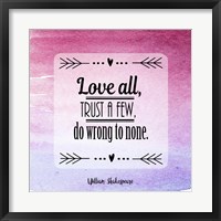 Love All, Trust a Few Magenta Ombre Fine Art Print