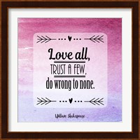 Love All, Trust a Few Magenta Ombre Fine Art Print