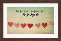 Two People Fell in Love Cotton Hearts Fine Art Print