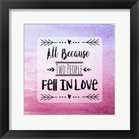 Two People Fell in Love Magenta Ombre Fine Art Print