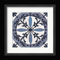 Downtown II Indigo and Cream Framed Print