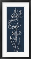 Indigo Floral III Framed Print