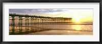 Pier at Sunset, Crystal Pier, Pacific Beach, San Diego, California Framed Print