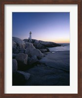 Peggys Cove Lighthouse at Night, Nova Scotia, Canada Fine Art Print