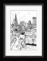 B&W City Scene III Fine Art Print