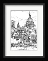 B&W City Scene X Framed Print