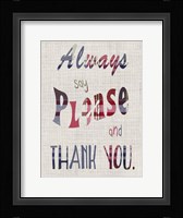 Manners I Framed Print