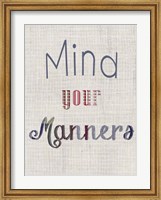Manners IV Fine Art Print