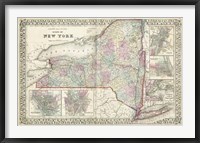 Johnson's Map of New York Fine Art Print