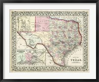 Johnson's Map of Texas Fine Art Print