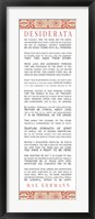 Desiderata Bus Roll Red Pattern Framed Print