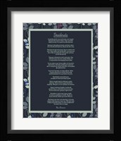 Desiderata Leaf Pattern Frame Dark Fine Art Print