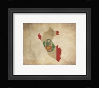 Map with Flag Overlay Peru Fine Art Print