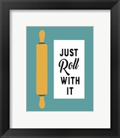 Retro Kitchen III - Just Roll With It Framed Print