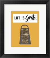 Retro Kitchen I - Life Is Grate Framed Print