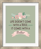 Life Doesn't Come With A Manual Green Fine Art Print