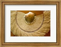 Fiji, Lautoka, Woven grass and shell fan, craft Fine Art Print