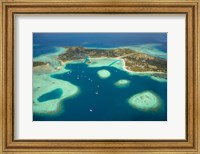 Coral reef and Malolo Lailai Island, Fiji Fine Art Print