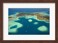 Coral reef and Malolo Lailai Island, Fiji Fine Art Print
