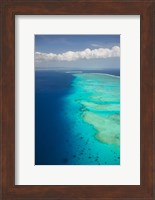 Ariel View of Malolo Barrier Reef and Malolo Island, Fiji Fine Art Print