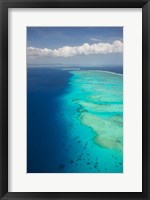 Ariel View of Malolo Barrier Reef and Malolo Island, Fiji Fine Art Print