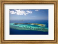 Mana Island and coral reef, Mamanuca Islands, Fiji Fine Art Print