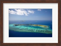 Mana Island and coral reef, Mamanuca Islands, Fiji Fine Art Print