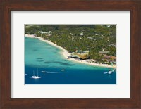 Aerial view of Plantation Island Resort, Mamanuca Islands, Fiji Fine Art Print