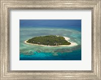 Tavarua Island and coral reef, Mamanuca Islands, Fiji Fine Art Print