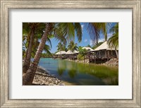 Lagoon Bures, Musket Cove Island, Malolo Lailai, Fiji Fine Art Print