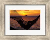 Beach hammock, Plantation Island, Malolo Lailai, Fiji Fine Art Print