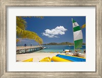 Jetty, boats and hobie cat, Plantation Island Resort, Malolo Lailai Island, Mamanuca Islands, Fiji Fine Art Print