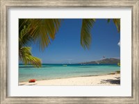 Beach and palm trees, Plantation Island Resort, Malolo Lailai Island, Fiji Fine Art Print