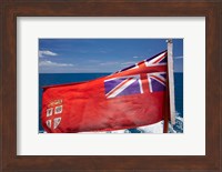 Fiji Merchant Ensign flag, ferry, Viti Levu, Fiji Fine Art Print