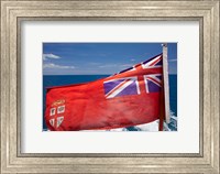 Fiji Merchant Ensign flag, ferry, Viti Levu, Fiji Fine Art Print