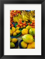 Pawpaw/Papaya, tomatoes and bananas, Sigatoka Produce Market, Sigatoka, Coral Coast, Viti Levu, Fiji Fine Art Print