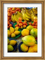 Pawpaw/Papaya, tomatoes and bananas, Sigatoka Produce Market, Sigatoka, Coral Coast, Viti Levu, Fiji Fine Art Print