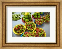 Peppers, fruit and vegetable outdoor market, Suva, Fiji Fine Art Print