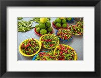 Peppers, fruit and vegetable outdoor market, Suva, Fiji Fine Art Print